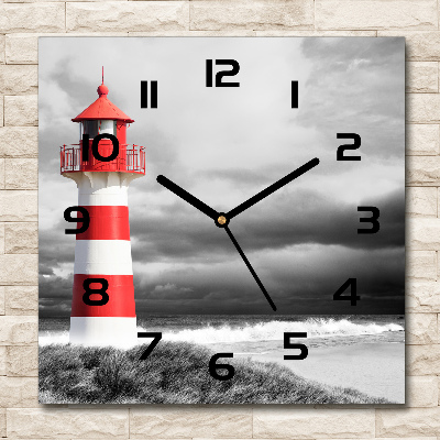 Horloge carrée en verre Phare