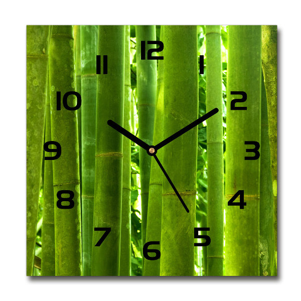 Horloge carrée en verre Bamboo