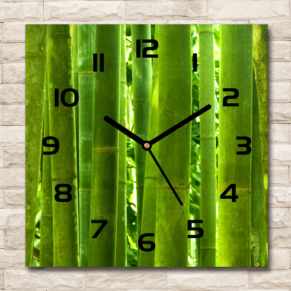 Horloge carrée en verre Bamboo