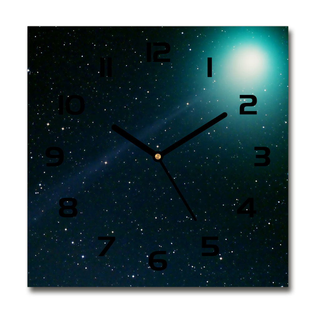 Horloge carrée en verre Galaxie