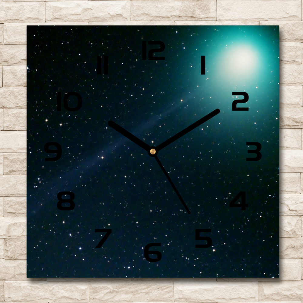 Horloge carrée en verre Galaxie