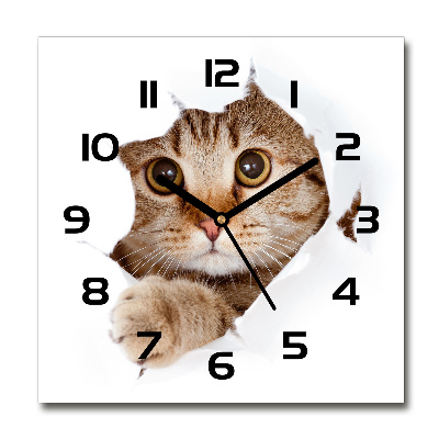 Horloge murale carrée Chat