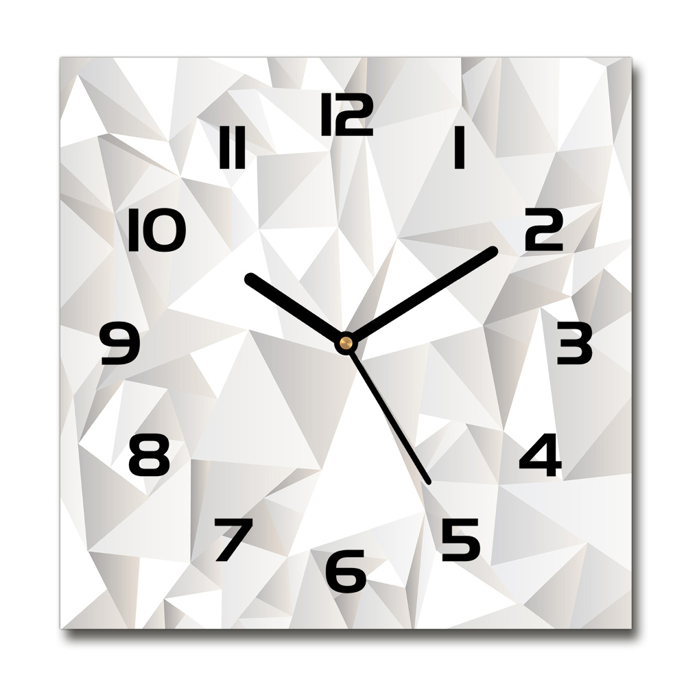 Horloge carrée en verre Fond 3D blanc abstrait