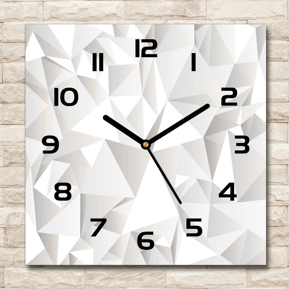 Horloge carrée en verre Fond 3D blanc abstrait