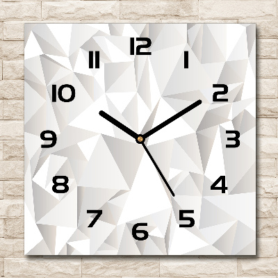 Horloge carrée en verre Fond 3D blanc abstrait