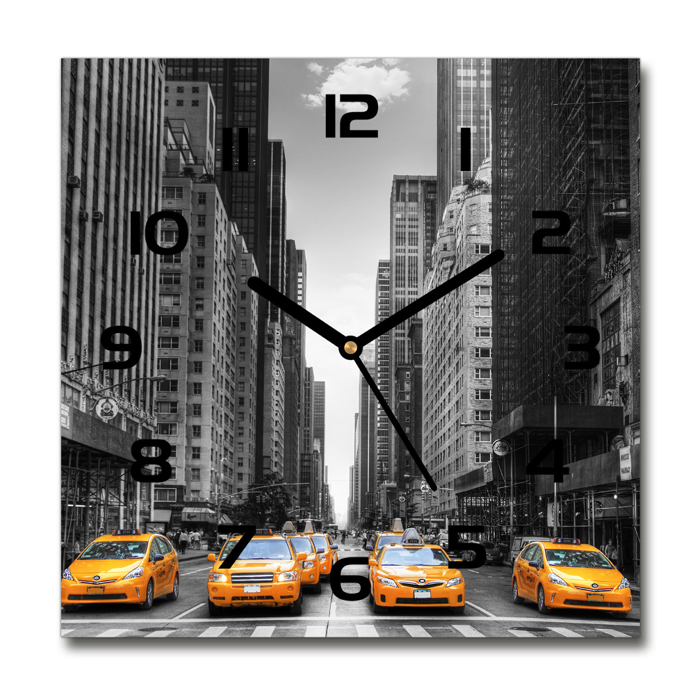 Horloge murale carrée Taxis New York