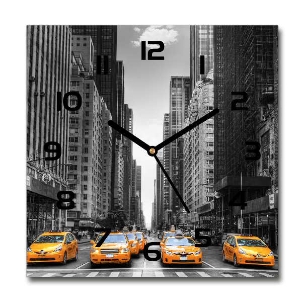 Horloge murale carrée Taxis New York