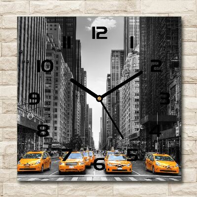 Horloge murale carrée Taxis New York