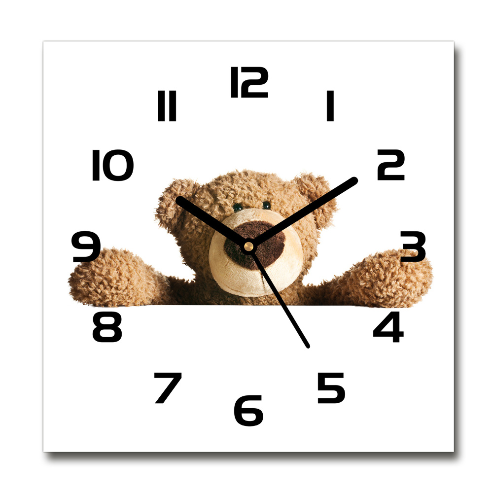 Horloge murale carrée Ours en peluche