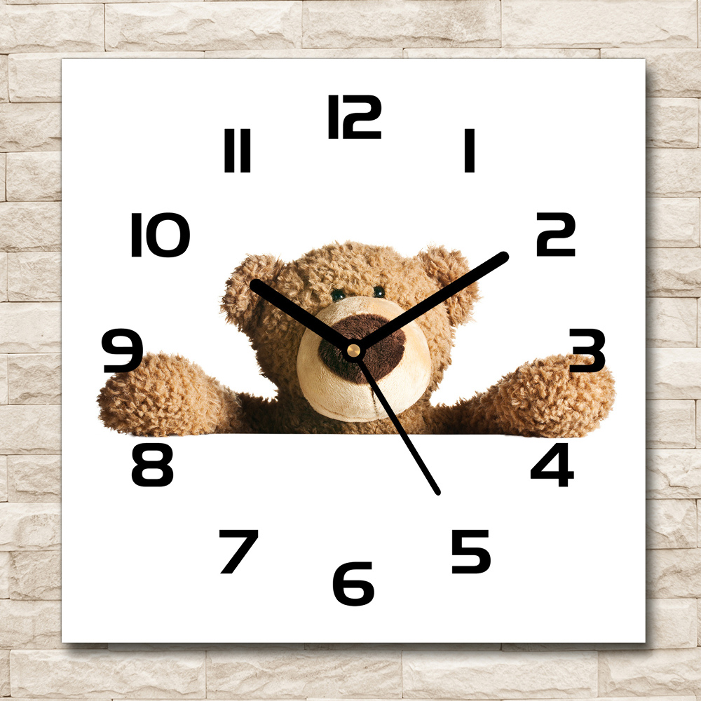 Horloge murale carrée Ours en peluche