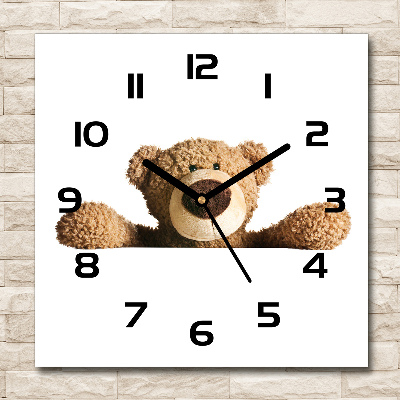 Horloge murale carrée Ours en peluche