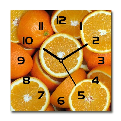 Horloge carrée en verre Moitié d'orange