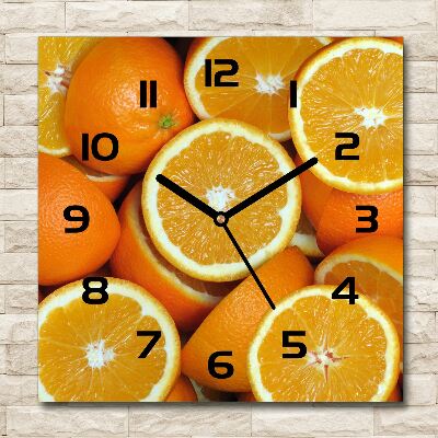 Horloge carrée en verre Moitié d'orange