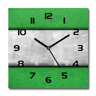 Horloge carrée en verre Mur vert