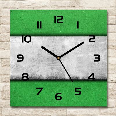 Horloge carrée en verre Mur vert