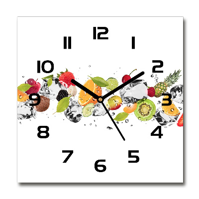 Horloge murale carrée Fruits et eau