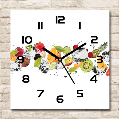 Horloge murale carrée Fruits et eau