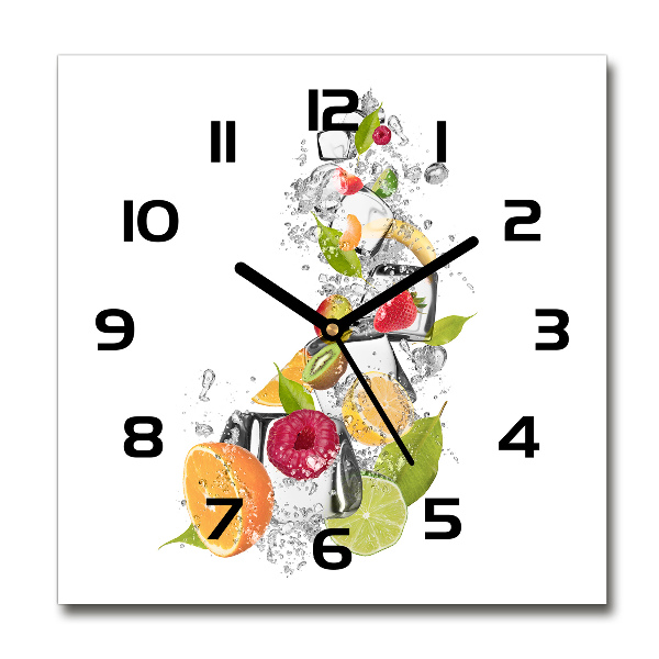 Horloge murale carrée Fruits avec glaçons