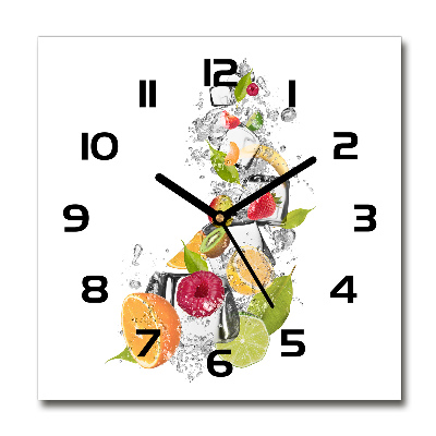 Horloge murale carrée Fruits avec glaçons