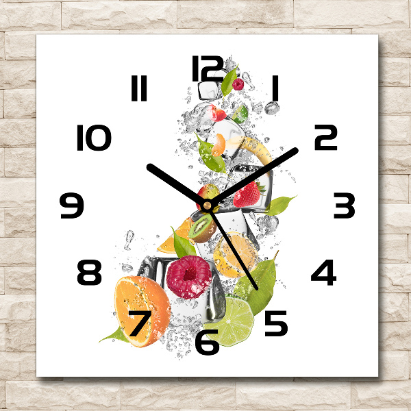 Horloge murale carrée Fruits avec glaçons