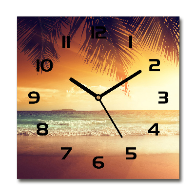 Horloge murale carrée Plage tropicale océan