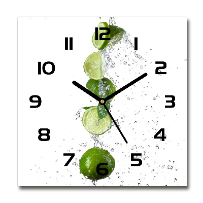 Horloge murale carrée Citron vert et eau