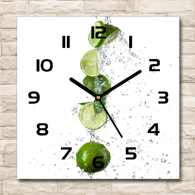 Horloge murale carrée Citron vert et eau