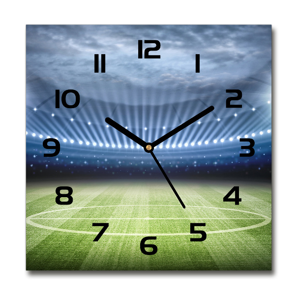 Horloge carrée en verre Stade