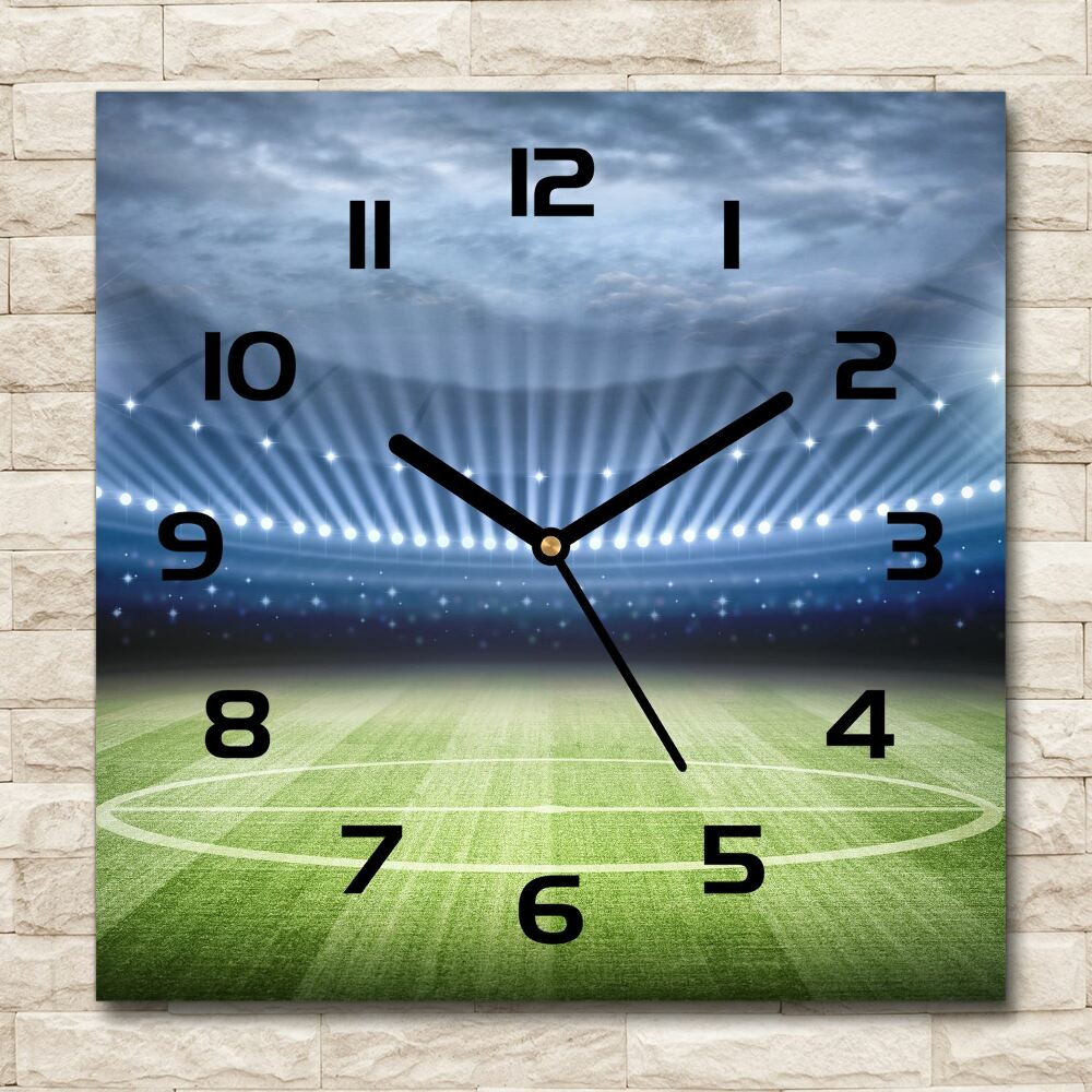 Horloge carrée en verre Stade