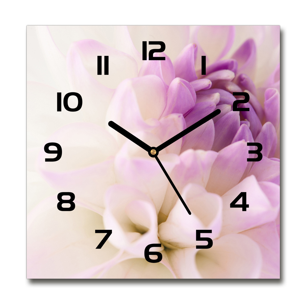 Horloge carrée en verre Dahlia blanc