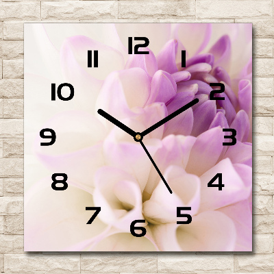 Horloge carrée en verre Dahlia blanc