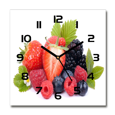 Horloge murale carrée Fruits des bois