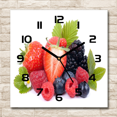 Horloge murale carrée Fruits des bois