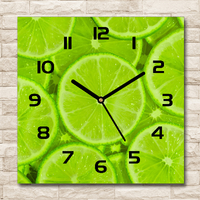 Horloge murale carrée Citrons verts