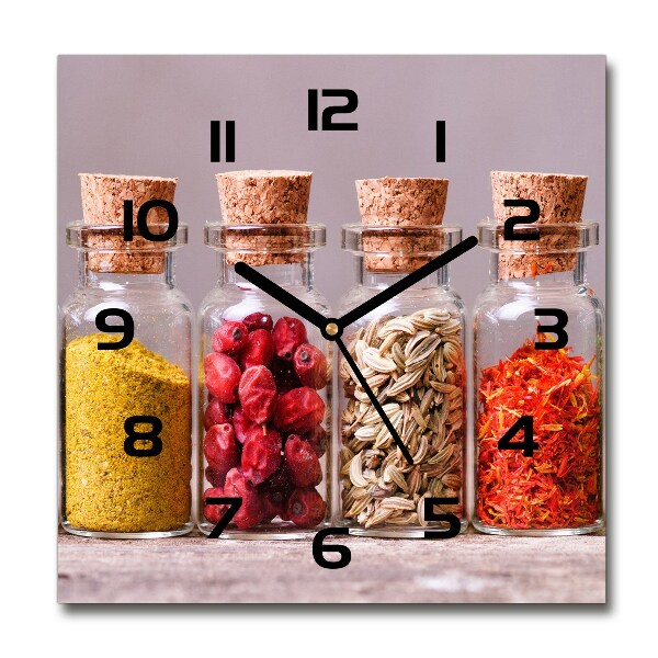 Pendule carrée en verre Epices colorées
