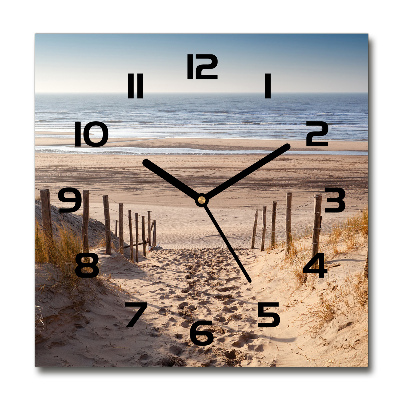 Horloge carrée en verre Dunes côtières