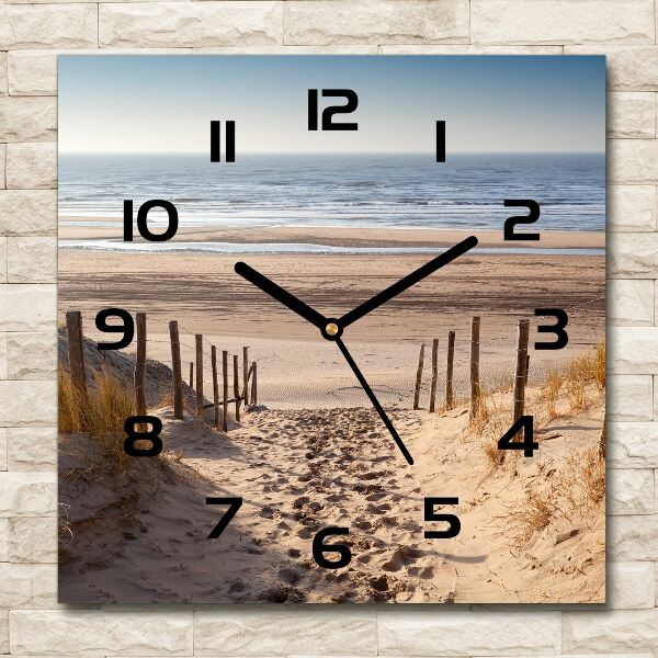 Horloge carrée en verre Dunes côtières