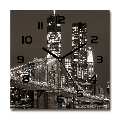 Horloge carrée en verre Manhattan New York