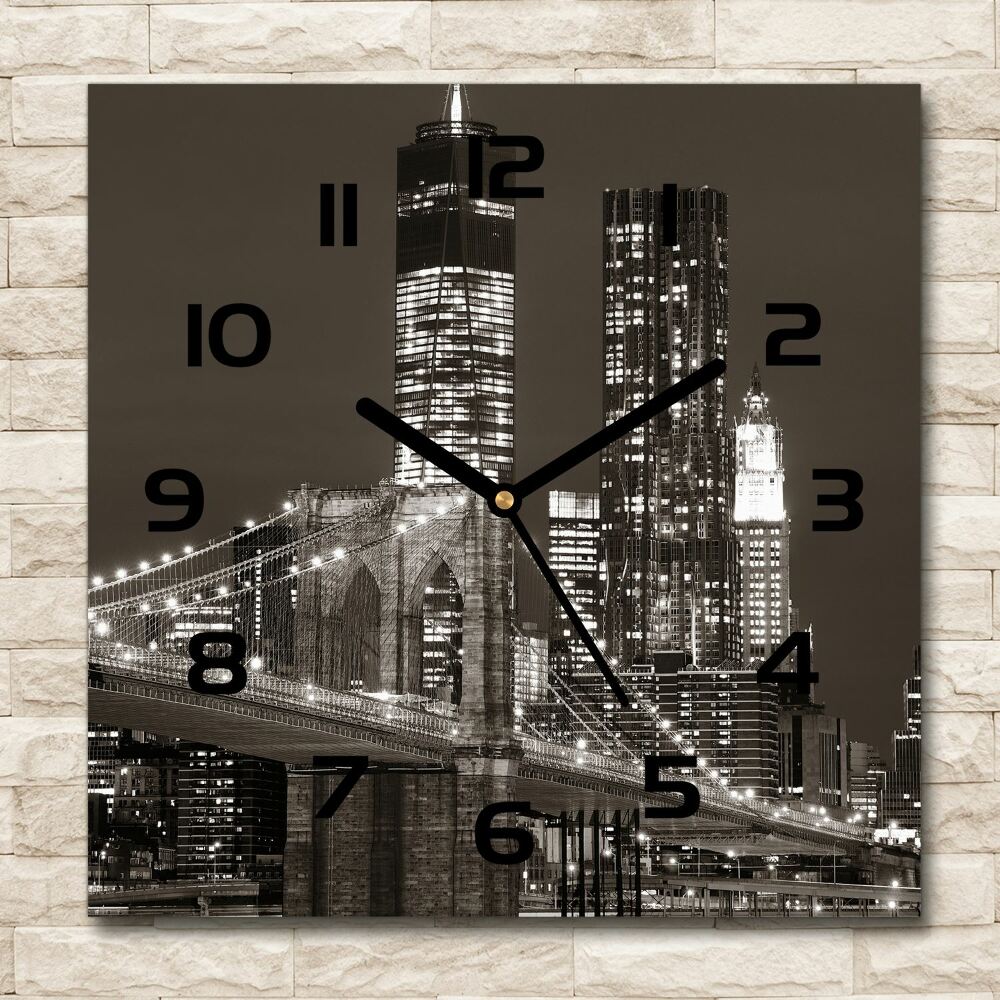 Horloge carrée en verre Manhattan New York