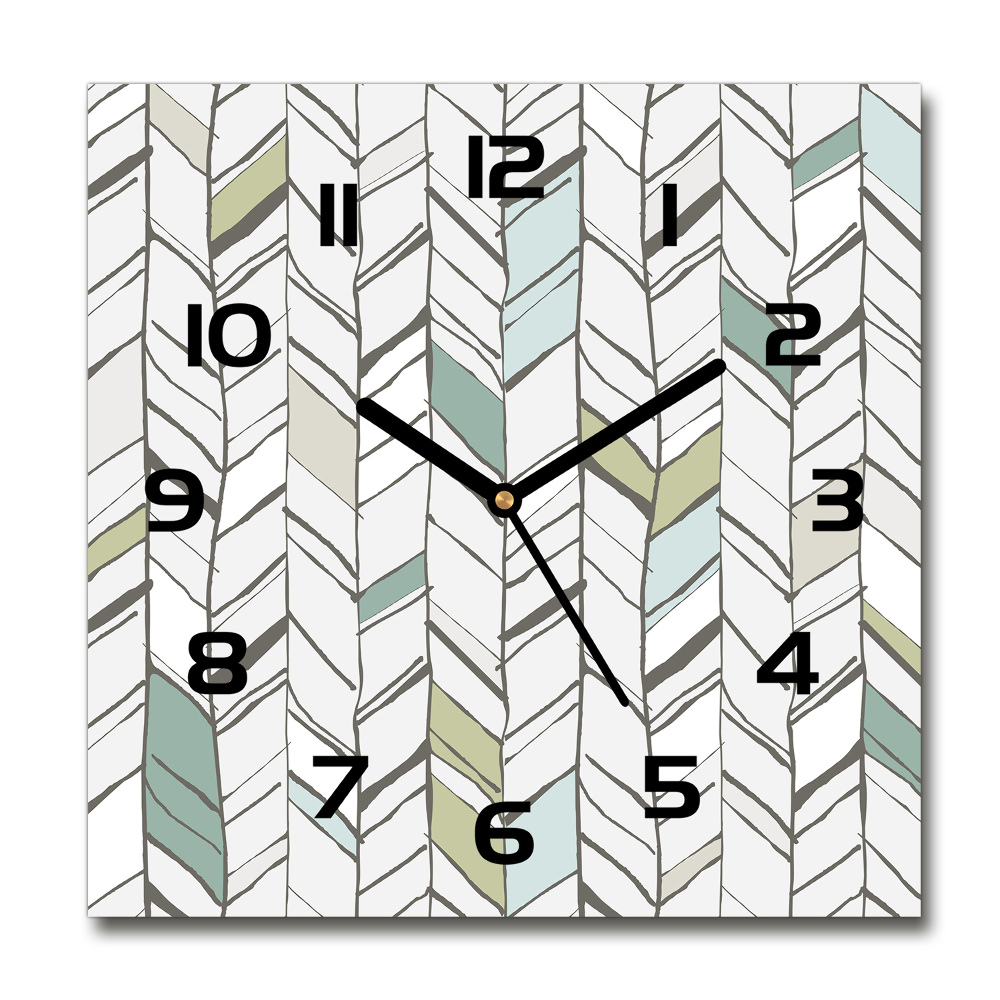 Horloge carrée en verre Motif à chevrons