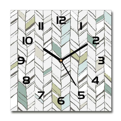 Horloge carrée en verre Motif à chevrons