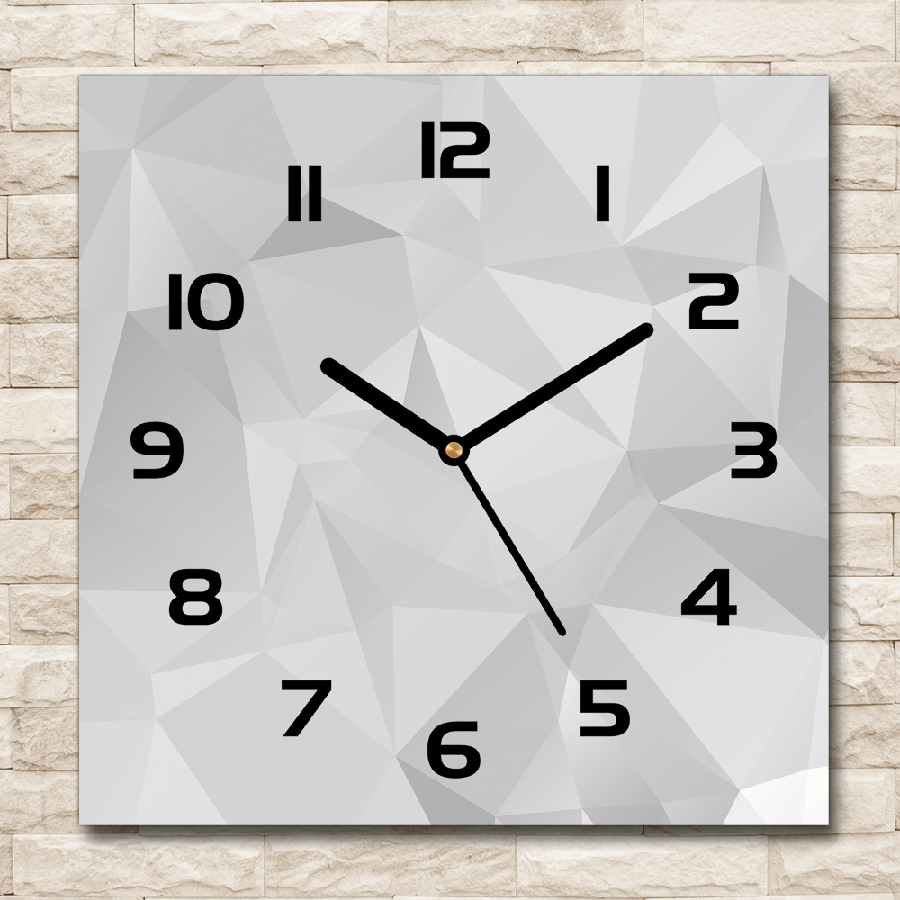 Horloge carrée en verre Triangles abstraits