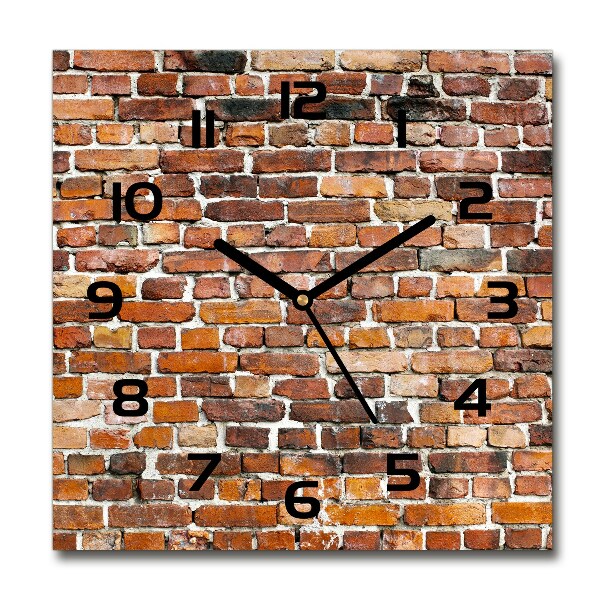 Horloge murale carrée Mur de briques colorées