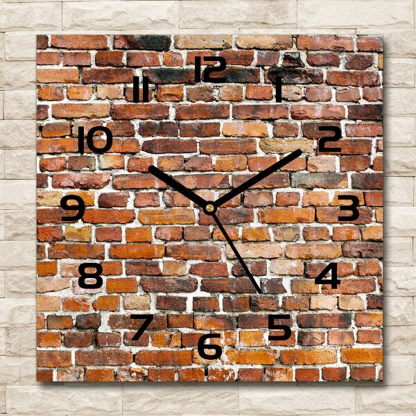 Horloge murale carrée Mur de briques colorées