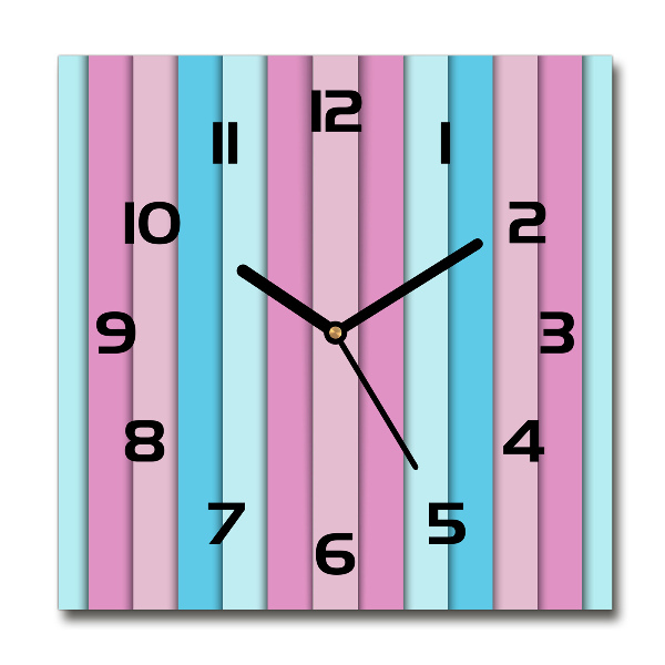 Horloge carrée en verre Rayures colorées