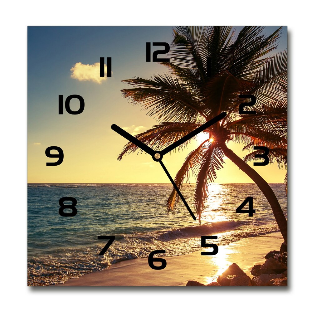 Horloge murale carrée Plage exotique