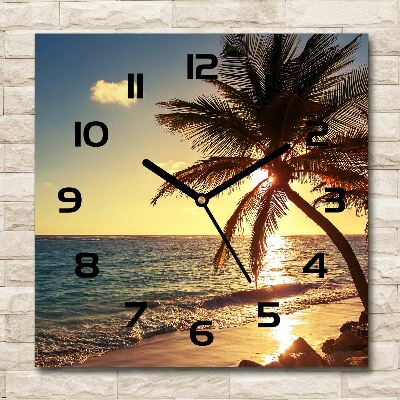 Horloge murale carrée Plage exotique