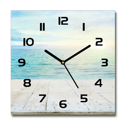 Horloge carrée en verre Mer