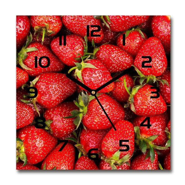 Horloge murale carrée Fraises