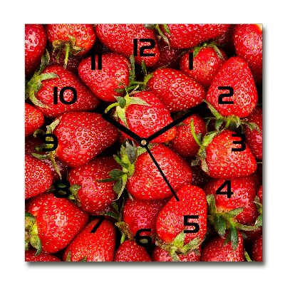 Horloge murale carrée Fraises